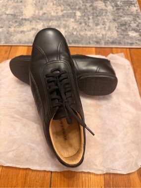Burberry Black Leather Lace-Up Derby Sneakers
